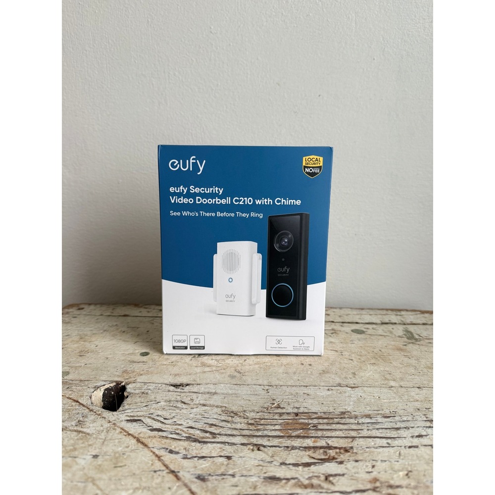 Eufy Security Video Doorbell C210 Wi-Fi Chime 1080p Battery Powered Black